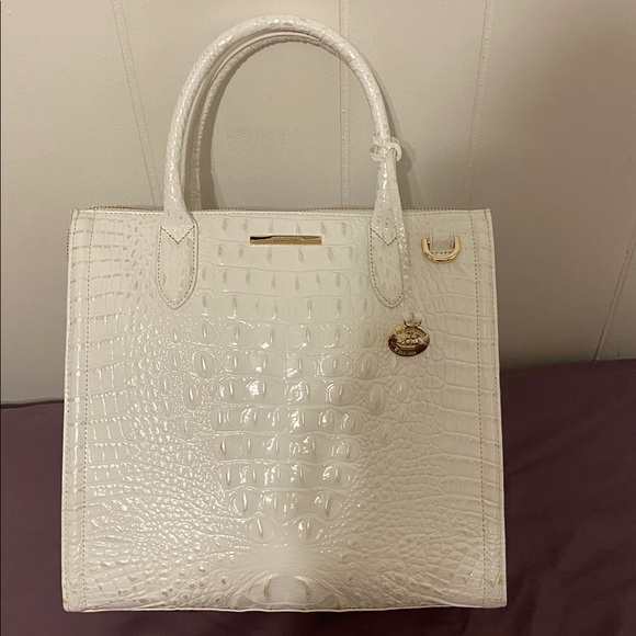 Brahmin Ivory -Caroline Luxury Croc-Embossed Handbag - Picture 10 of 16